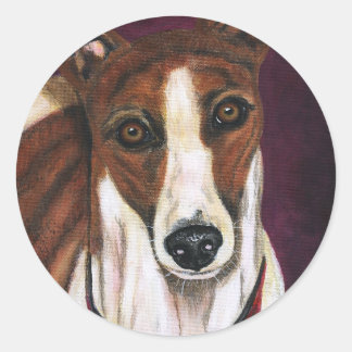 Royalty - Greyhound Art Runder Aufkleber