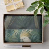 Royalty in White, Tropical Cockatoo Pair mit Gold Seidenpapier (Geschenk)