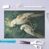 Royalty in White, Tropical Cockatoo Pair mit Gold Seidenpapier (Handwerk)