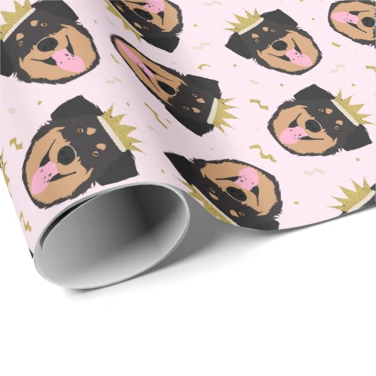 Royalty Rottweiler Dog Geschenkpapier (Rolleneckpunkt)