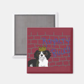 Royalty Rules - King Cavalier 2 Zoll Square Magnet (Vorderseite/Rückseite)