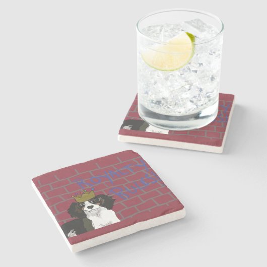 Royalty Rules - King Cavalier Marble Stone Unterse Steinuntersetzer (Seitenansicht)