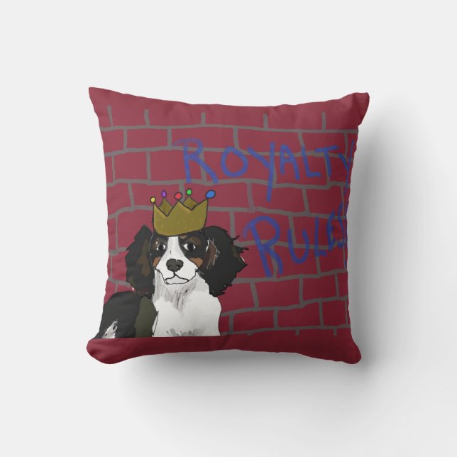 Royalty Rules - King Cavalier Throw Kissen (Vorderseite)