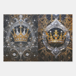 Royalty, Seine & Hers Crowns Geschenkpapier Set