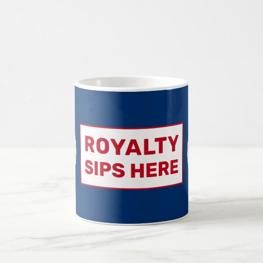 Royalty Sips Here Fun King's Coronation Patriotic Kaffeetasse (Mittel)