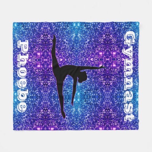 Royalty Sparkle Gymnastics Fleece Blanket (Vorderseite (Horizontal))