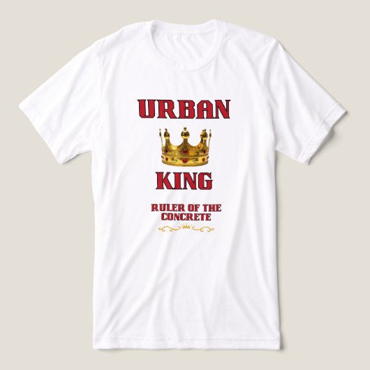 ROYALTY, URBAN KING MEN'S WHITE TRI-BLEND  SHIRT (Design Vorderseite)