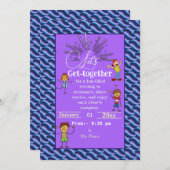 Royalviolett Einladung (Vorne/Hinten)