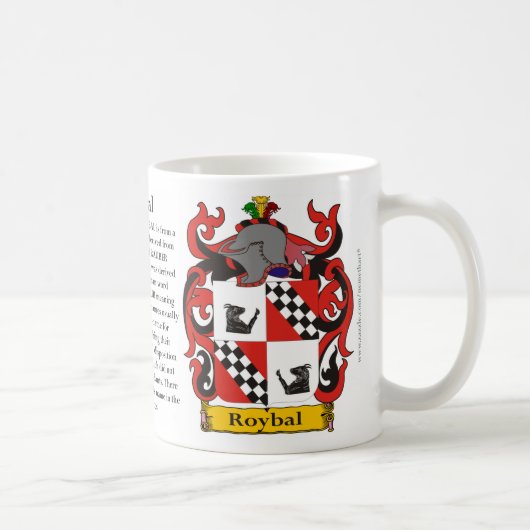 Roybal, der Ursprung, die Bedeutung und das Wappen Kaffeetasse (Rechts)