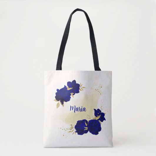 Royblau Blütengoldtasche Tasche (Vorderseite)