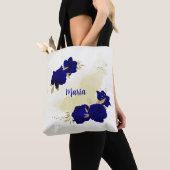 Royblau Blütengoldtasche Tasche (Von Nahem)