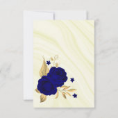 Royblau Gold floral Dankeschön Karte (Rückseite)