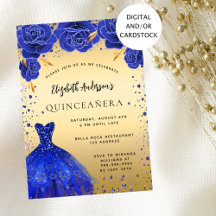 Royblau-goldener Glitzer aus Quinceanera