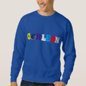 Royblau-Korallenmischfarben Sweatshirt (Vorderseite)