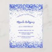 Royblau-weiß Einladungspostkarte (Vorderseite)