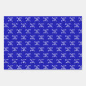 Royblau-weiße Schriftzeichen-Minimalistin Geschenkpapier Set (Vorderseite)