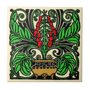 Roycroft Handwerker- oder Mission-Stil-Blumentopf Fliese
