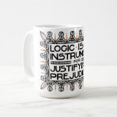 Roycroft Motto-Tasse, "Logik ist ein Instrument " Kaffeetasse (Vorderseite Links)