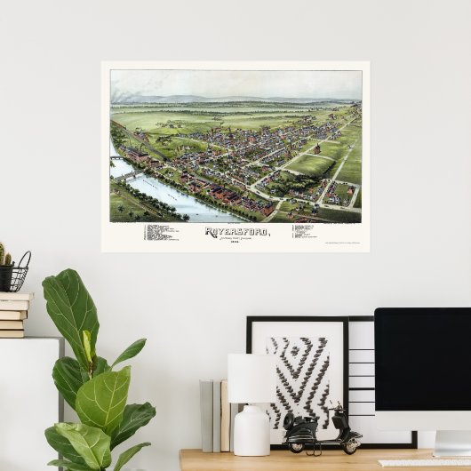 Royersford, PA Panoramic Map - 1893 Poster (Heimbüro)