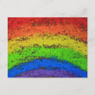 ROYGBIV Grunge Regenbogen Sidewalk Khalk Postkarte