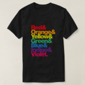 ROYGBIV Rainbow on Black Essential T-Shirt (Design vorne)