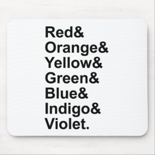 ROYGBIV Rotes orangefarbenes Gelbgrün-Indigoviolet Mousepad