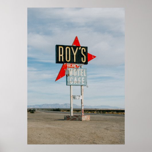 "ROY'S"-STRASSENZEICHEN FÜR DAS MOTEL CAFE POSTER (Vorne)