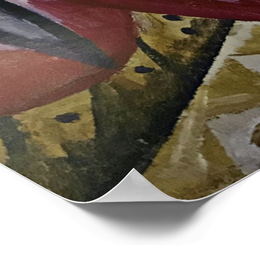 Rozanova - Karo-Königin 1915 Poster (Ecke)