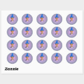 Roze & Blauw Magischer Zauberer Foto Sticker (Blatt)