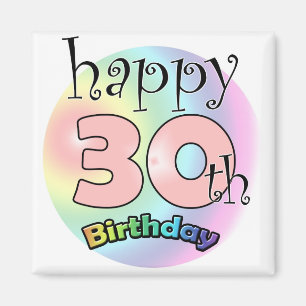 Roze Happy 30. Geburtstag Magnet