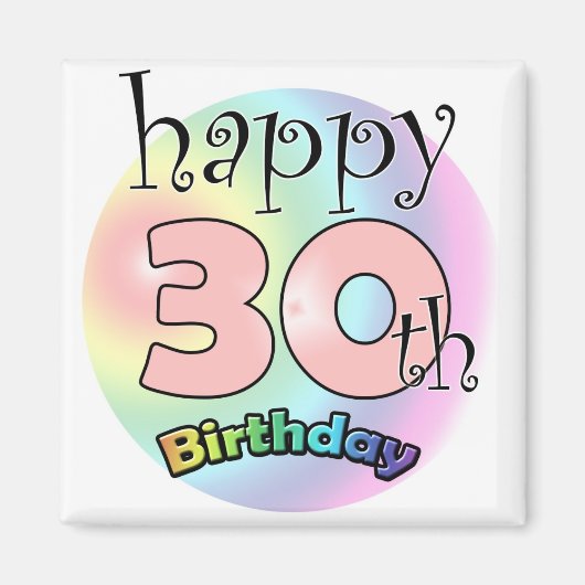 Roze Happy 30. Geburtstag Magnet (Vorne)