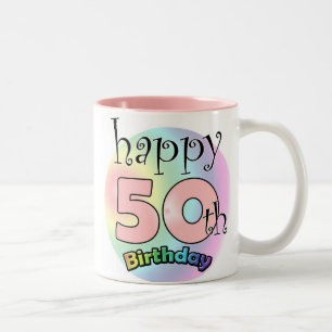Roze Happy 50. Geburtstag Zweifarbige Tasse