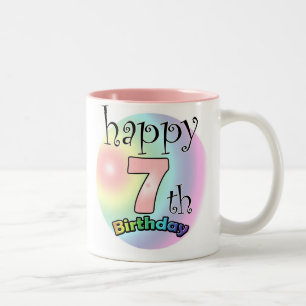 Roze Happy 7. Geburtstag Zweifarbige Tasse