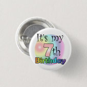 Roze It's my 7th Birthday Button (Vorne & Hinten)
