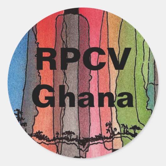 RPCV Ghana Round Aufkleber (Vorderseite)