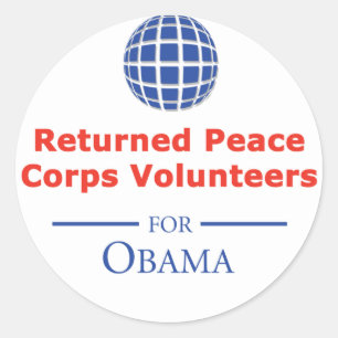RPCVS für Obama-Aufkleber Runder Aufkleber
