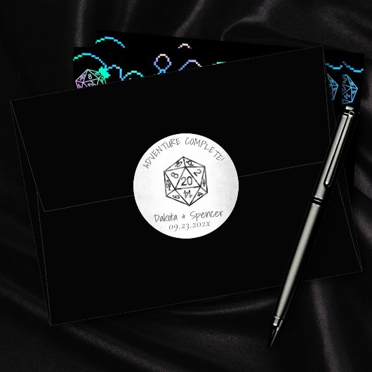 RPG Adventure Complete | Tabletop Dice Runder Aufkleber
