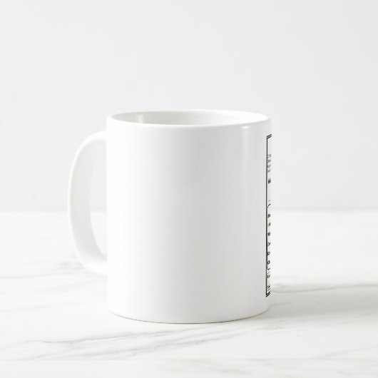 RPG-Charakter-Blatt-Tasse Kaffeetasse (Vorderseite Links)