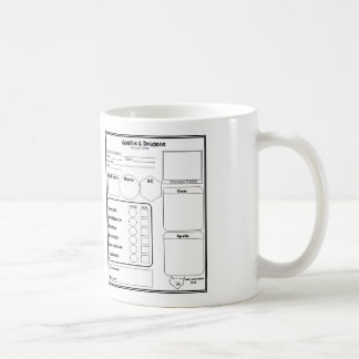RPG-Charakter-Blatt-Tasse Kaffeetasse