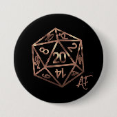 RPG Crit AF | Copper Tabletop PnP Roleplayer Dice Button (Vorderseite)