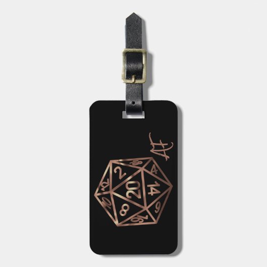 RPG Crit AF | Copper Tabletop PnP Roleplayer Dice Gepäckanhänger (Vorderseite vertikal)