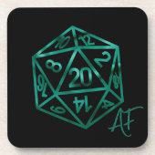 RPG Crit AF | Emerald Fantasy Tabletop Gamer Dice Getränkeuntersetzer (Vorderseite)