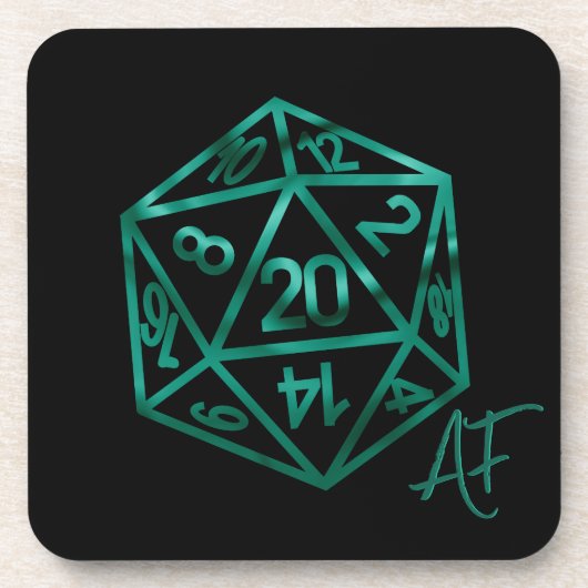 RPG Crit AF | Emerald Fantasy Tabletop Gamer Dice Getränkeuntersetzer (Vorderseite)