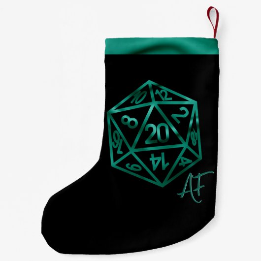 RPG Crit AF | Emerald Fantasy Tabletop Gamer Dice Kleiner Weihnachtsstrumpf (Rückseite)