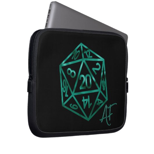 RPG Crit AF | Emerald Fantasy Tabletop Gamer Dice Laptopschutzhülle (Vorne Rechts)