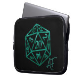 RPG Crit AF | Emerald Fantasy Tabletop Gamer Dice Laptopschutzhülle (Vorderseite Links)
