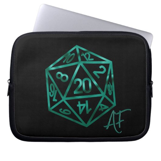 RPG Crit AF | Emerald Fantasy Tabletop Gamer Dice Laptopschutzhülle (Vorderseite)