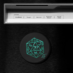 RPG Crit AF   Emerald Fantasy Tabletop Gamer Dice Magnet