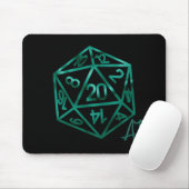 RPG Crit AF | Emerald Fantasy Tabletop Gamer Dice Mousepad (Mit Mouse)