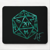 RPG Crit AF | Emerald Fantasy Tabletop Gamer Dice Mousepad (Vorne)